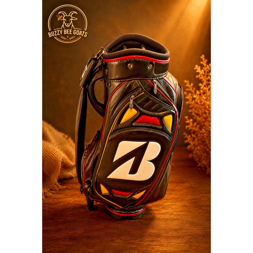 Bridgestone Golf Staff Bag Black Red Cart Bag Tour Golf Bag 10 Way Divider